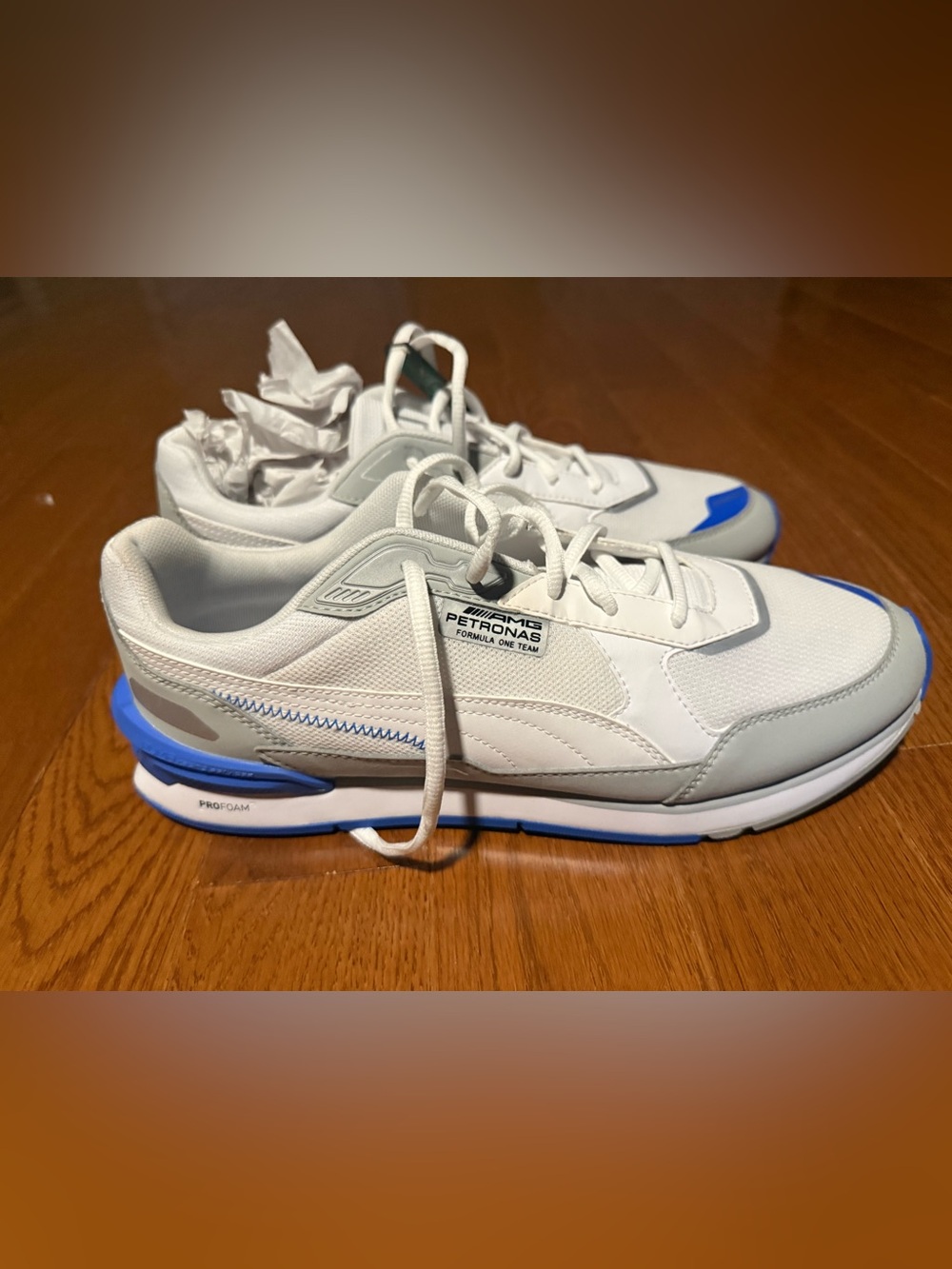Puma Mercedes amg White and Blue Men's Racing Sneaker. New without box